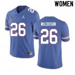 Women's Florida Gators #26 Kamar Wilcoxson NCAA Nike Blue Authentic Stitched College Football Jersey BMV3062RZ